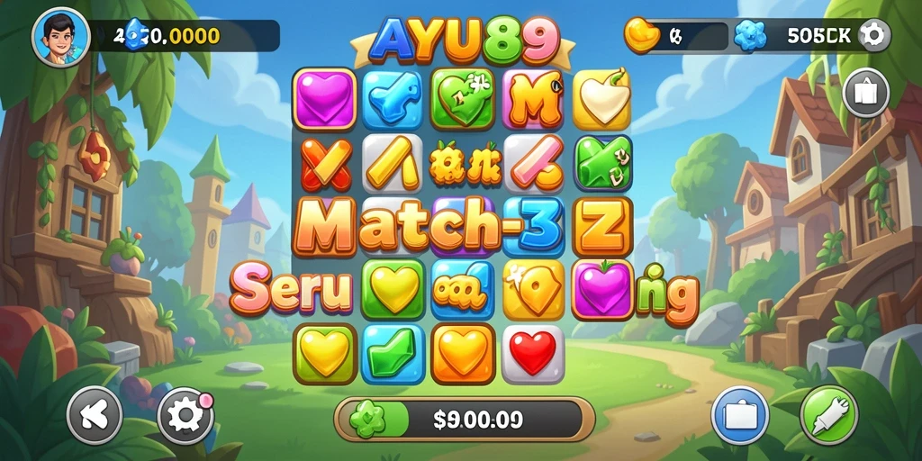 Tampilan gameplay AYU89 yang menarik dalam permainan Match-3.