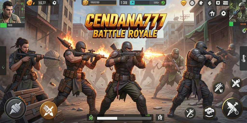 Tampilan aksi seru di game Battle Royale CENDANA777.