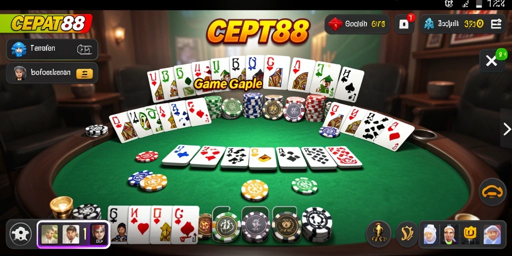 Tampilan gameplay seru dari game Gaple CEPAT88.