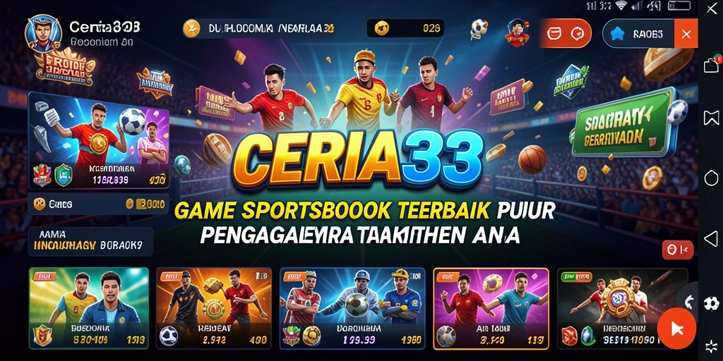 Tampilan gameplay <strong>CERIA33</strong> yang menampilkan berbagai opsi taruhan olahraga.