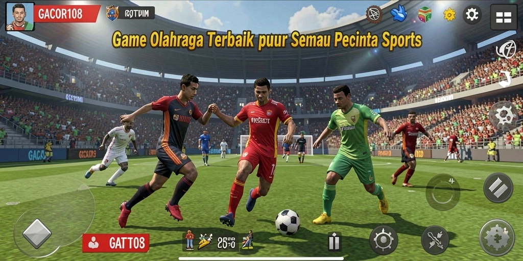 Screenshot gameplay GACOR108 menampilkan aksi seru dalam olahraga.
