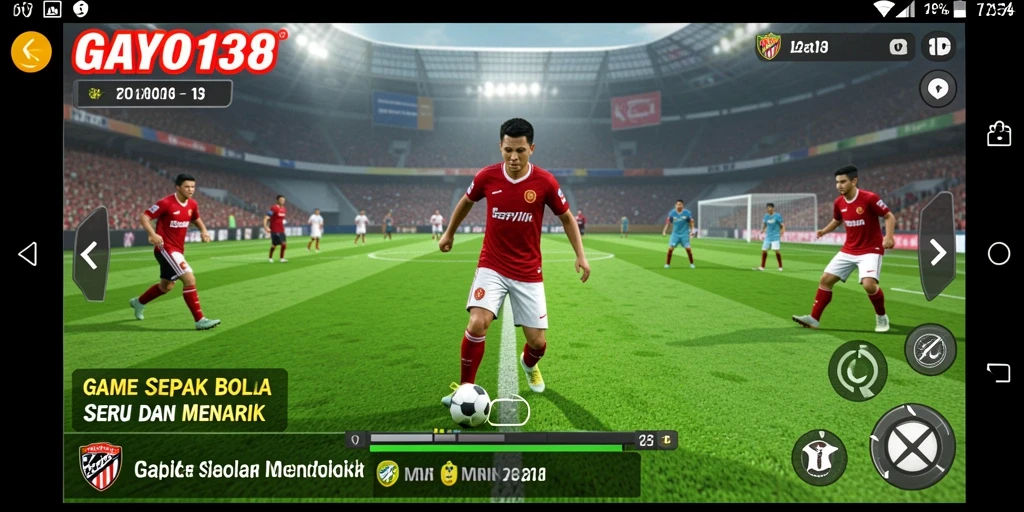 Screenshot GAYO138 menampilkan aksi seru pertandingan sepak bola.