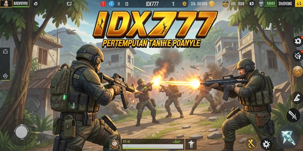 Gameplay seru IDX777 menunjukkan aksi Battle Royale yang mendebarkan.