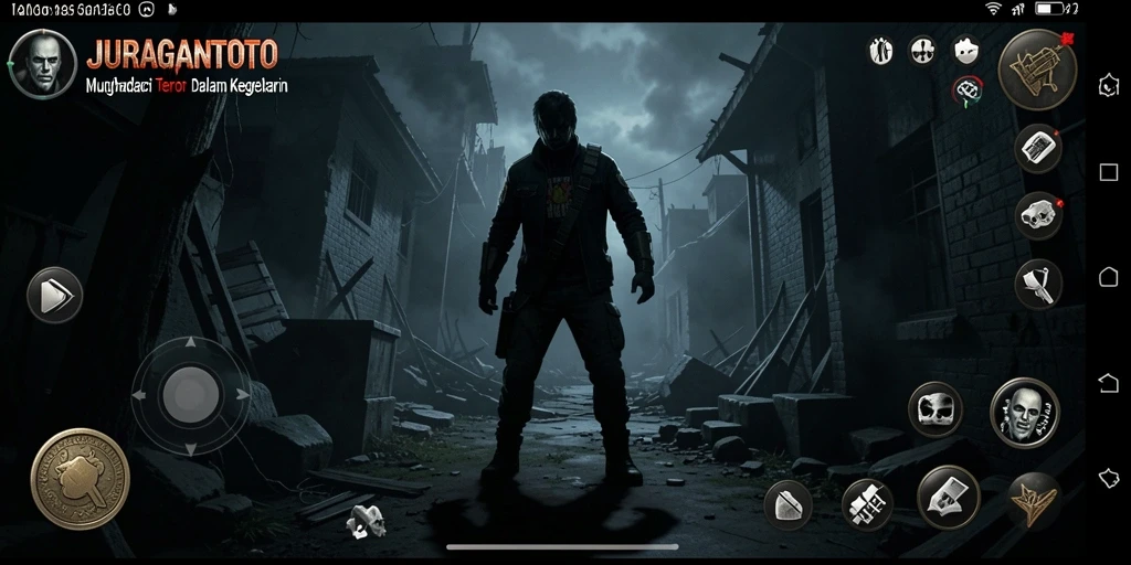 Gameplay menakutkan di JURAGANTOTO dengan suasana kegelapan yang mencekam.