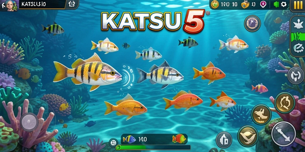 Gameplay menegangkan dengan beragam ikan menunggu untuk ditembak.