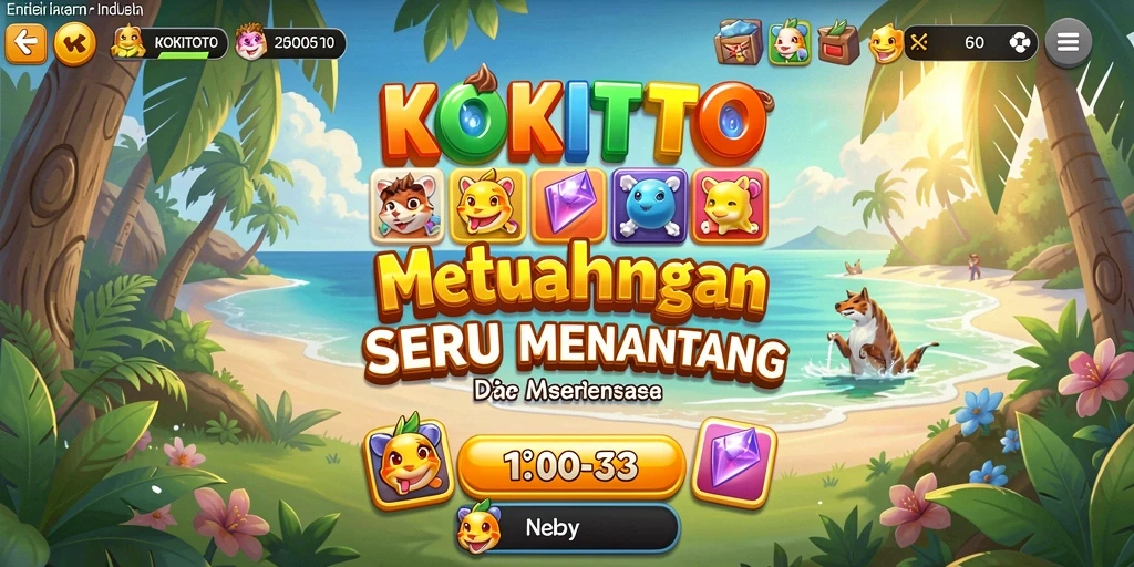 Screenshot gameplay KOKITOTO menunjukkan elemen Match-3 yang seru.