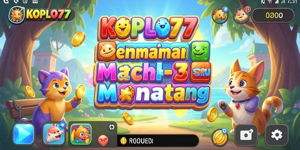 Gambaran gameplay seru KOPLO77 dengan tantangan Match-3.