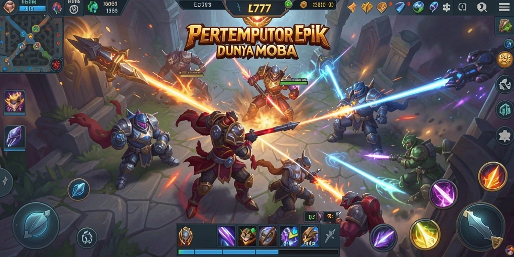Tampilan gameplay L777 yang penuh aksi seru di arena.
