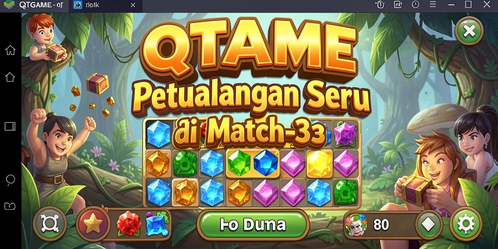 Tampilan seru gameplay QTGAME dengan aksi Match-3.