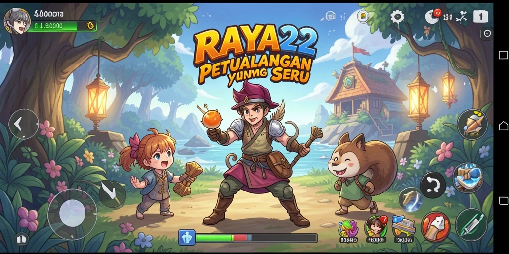 Gameplay seru RAYA22 yang penuh aksi dan karakter anime.