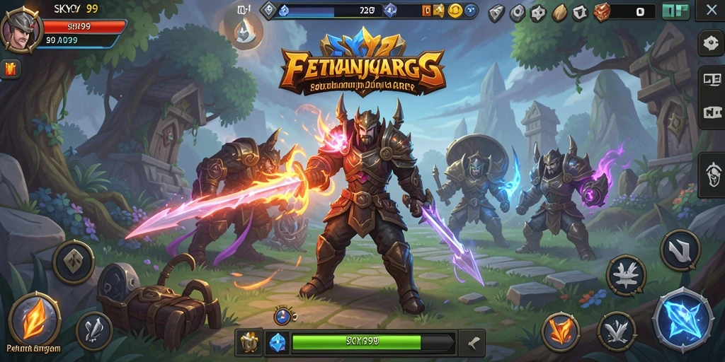 Tampilan action gameplay intens dari SKY99 yang penuh petualangan.