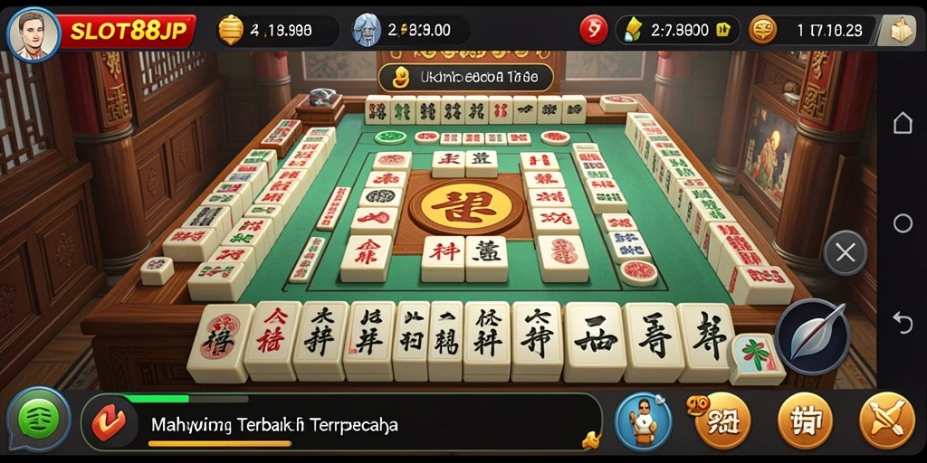 Screenshot menunjukkan aksi seru permainan Mahjong SLOT88JP.