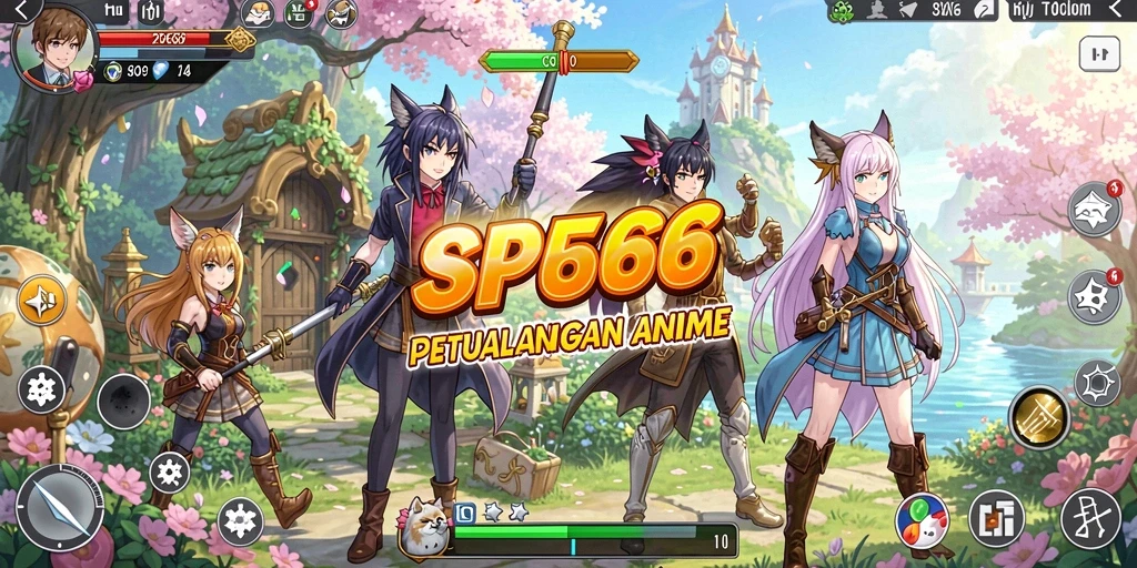Tampilan utama gameplay SP666 yang penuh warna dan aksi.