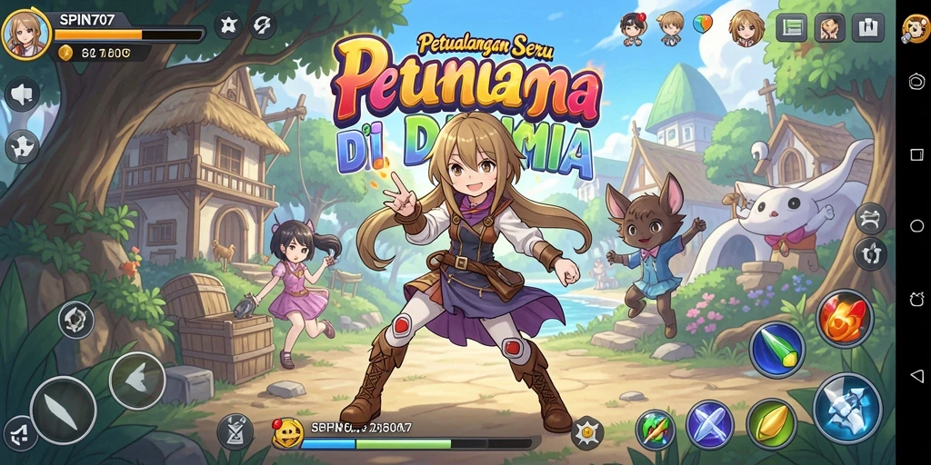 Tampilan gameplay SPIN707 yang penuh aksi dan interaksi karakter Anime.
