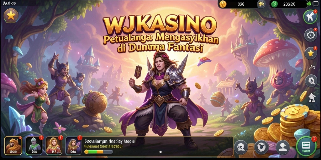 Screenshot gameplay WJKASINO menampilkan petualangan seru dan tantangan di dunia fantastis.